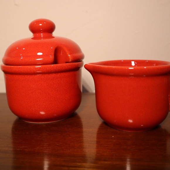 Vintage Waechtersbach Red West Germany  Sugar and Creamer Set - Picture 1 of 6